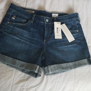 AG Hailey Ex-Boyfriend Roll-Up Denim Shorts, 28